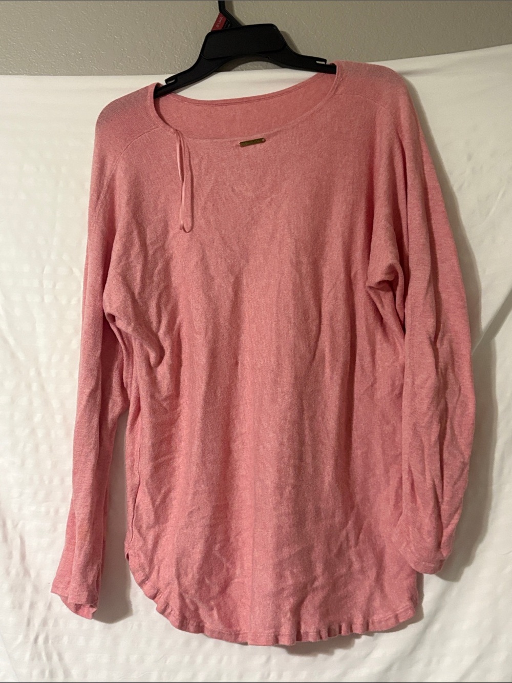 Michael Kors Soft Scoop-Neck Long Sleeve Sweater in Rose